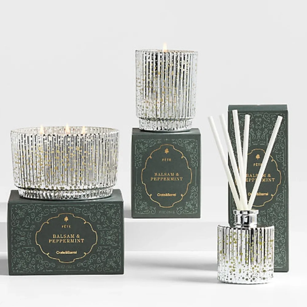 New! Crate&Barrel Luxurious Alpine Silver and White Diffuser